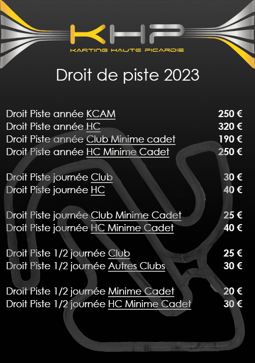 Tarifs Droits de piste 2023